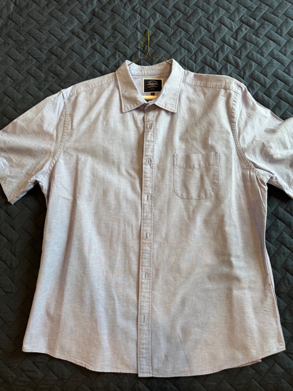 Charles Tyrwhitt Light Blue Short-Sleeve Button-Down Shirt